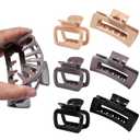 Mesovor 2 Styles Silicone Flexible Hair Claw Clips, 6 Pack Soft Bendable Hair Clips for Women | Rectangle Small Large Cozy Hairclips (Dark Khaki, Coffee, Black)