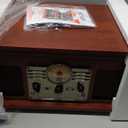 Victrola The Quincy 6-in-1 Bluetooth Record Player & Multimedia Center with Built-in Speakers  3-Speed Turntable, CD & Cassette Player, AM/FM Radio, Wireless Music Streaming (Mahogony) (Mahogany)