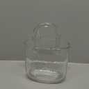 OLEEK Purse vases for Flowers (Handmade) Glass Bag vase -10 Inches- Blue for centerpieces & Fish Bowl - Handbag Unique Flower vase Decorative - Glass Handbag vases for Cute Room Decor (Clear Transparent)