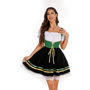 Oktoberfest Outfits Women Oktoberfest Costumes Sexy Dirndl Dresses for Halloween German Bavarian (Small, Turquoise)