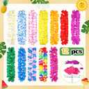 116 Pcs Pool Beach Party Favors Summer Luau Party Decorations Hawaiian Leis Novelty Sunglasses with Palm Leaves Hibiscus Flower for Summer Beach Birthday Supplies