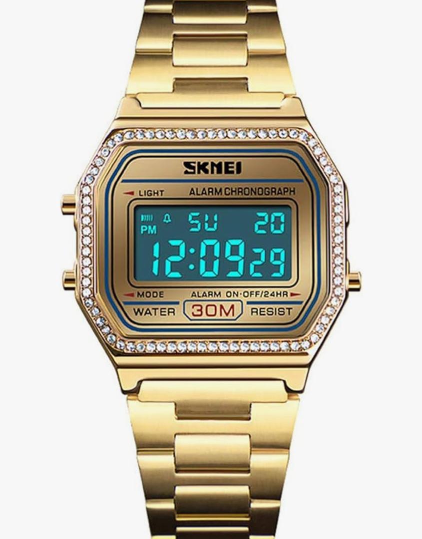 MASTOP Luxury Women Watches Full Steel Electronic LED Digital Fashion Ultra Thin Square Ladies Wrist Watches