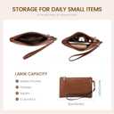 LOVEVOOK Laptop Tote Bag for Women, 17.3 Inch Large Capacity Vintage Leather Work Computer Bag, Business Casual Shoulder Handbag, Dark Brown