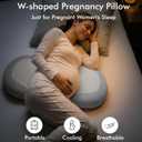 Pregnancy Pillows for Sleeping, Memory Foam W Shaped Maternity Pillow for Pregnant Women, Adjustable Travel Pregnancy Wedge Pillow with Cooling Removable Washable Cover, Support for Belly, Back(Grey)
