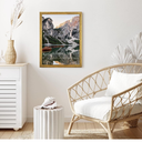 Wood 18x22 Frame Gold, Ornate Natural 22x18in Poster Picture Frame, Modern Golden 18 x 22inch Gallery Wall Photo Frame with HD Plexiglass, Horizontal Vertical Wall Mounting Display 1pcs