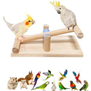 Wooden Balance Bird Seesaw Professional Parakeet Toys Cockatiel Toys Training Tool for Bird Perch Accessories