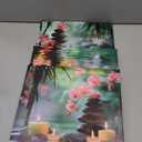 TutuBeer 3 Pcs Spa Wall Art Zen Pictures Wall Art Spa Stone Bamboo Pink Flower with Candles Pictures Zen Bathroom Art Print on Canvas for Home Decor Wall Decor Stretched and Framed 12x12inchx3