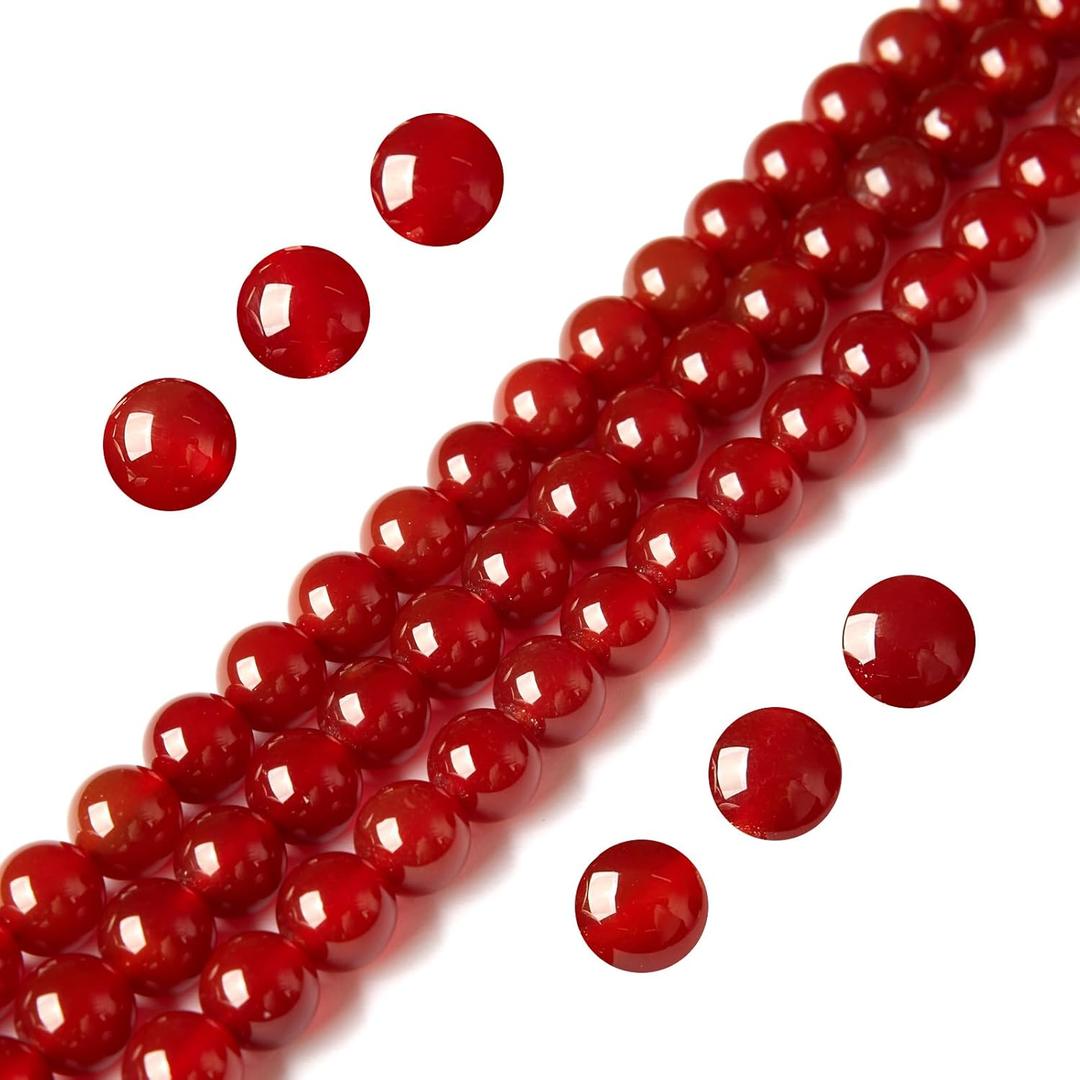 100pcs 10mm Red Agate Beads Natural Gemstone Beads Round Loose Beads for Jewelry Making