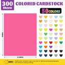 OcePor 300 Sheets Colored Cardstock 50 Colors, 8.5x11 Color Cardstock Bulk, 120gsm/32lb Assorted Colors Construction Paper for Printing, Card Making, Die Cutting, Crafts, Scrapbooking, Party