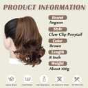 Ponytail Extension 8 Inch Claw Clip in Ponytail Short Curly Ponytail Extension for Women Messy Bun Fluffy Wavy Curly Synthetic Versatile Brown Hairpieces