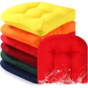 Thyle Outdoor Chair Cushions Set of 6 Waterproof Sun Protection Square Tufted Overstuffed Patio Furniture Seat Cushion for Patio Furniture Dining Indoor 19" x 19" (Bright) Thyle Outdoor Chair Cushions Set of 6 Waterproof Sun Protection Square Tufted Overstuffed Patio Furniture Seat Cushion for Patio Furniture Dining Indoor 19" x 19" (Bright)