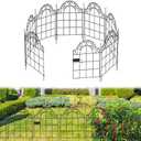 Vivantia Tall Garden Fence Animal Barrier Fence with Gate, 24 in(H) x 18 in(W) 8 Panels Total 8.7 Ft Dog Fences Temporary Borders with 8 Pads Portable Ropes for Anti Dog Defense Fences Outdoor