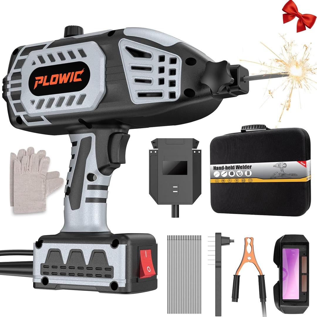 Portable Welding Machine 110V, Portable Handheld Welder with IGBT Inverter 5 Variable Current Adjustment, Electric ARC Stick Welder Gun for 1/16"-1/8" Rods, Carring Case &20 Rods Included