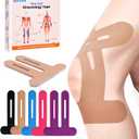 IEADEN Precut Kinesiology Tape for Knees, 10 Pcs - Knee Support & Stability, Knee Pain Relief Athletic Tape - Waterproof & Elastic, Breathable Hypoallergenic Latex-Free Tape, Beige