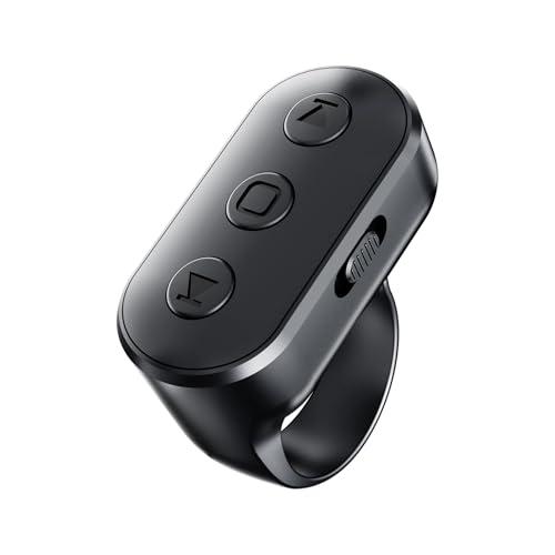 Scrolling Ring Remote for TikTok YouTube IG Shorts Video Landscape Portrait, Fingertip Wireless Scroller Page Turner Clicker for Kindle APP Compatible with iPhone iPad Android Phone Tablet