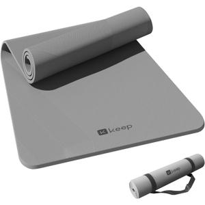 KEEP Non-Slip Large Yoga Mat, Extra Long and Wide Exercise & Fitness Mat( 72"Lx32"Wx7mm Thick) with Free Carrying Strap, Pilates & Home Workout, Classic Grey