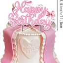 Pink Bow Birthday Party Decoration, Girl Bowtie Themed Supplies, Bow Knot Happy Birthday Banner Garland, Bow Latex Balloons, Bow Cake & Cupcake Toppers, Satin Ribbon for Coquette Birthday