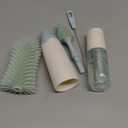 Momcozy Bottle Brush Kit, Innovative Push-Press Design for Better Cleaning - Baby Bottle Cleaner Brush for Baby Bottle, Breast Pumps, Nipples, and More - Can Generate Foam for Better Cleaning, Green (Press Bubble Style)