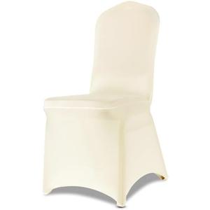 LIUJIAYI 50 Pcs Ivory Stretch Chair Covers - Premium Polyester Spandex Slipcovers for Wedding, Party, Banquet, Dining & Event Chairs