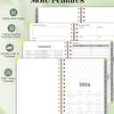 2026 Planner, Hardcover Leather Weekly and Monthly Planner, January 2026 - December 2026, Spiral Yearly Agenda Organizer Book 2026 with Tabs, Daily Calendar Planners for School Work Home, A4 (8.5" x 11"), Purple