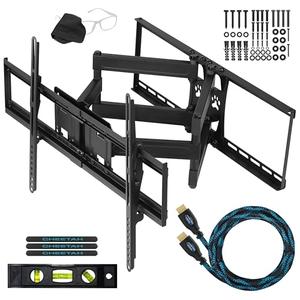 Cheetah Articulating Dual Arms TV Wall Mount for 32-86 Inch TVs, 165lbs VESA 600x400mm, 16-24" Studs, New TVs up to 100", Low Profile & Extends 20", Full Motion Tilt Swivel Bracket & 10 ft HDMI Cable