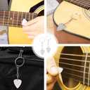 5 x 1 Pcs Stainless Steel Guitar Pick,Guitar Pick Keychain,Gift for Guitarist,Music Lover Gifts,Guitar Lovers Keychain,Music Gifts