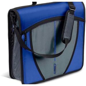 Case-it Mighty Zip Tab School Zipper Binder | 3-Inch O-Rings, 600-Sheet Capacity, 5-Subject Expanding File Folder, Multiple Pockets & Storage Organizer, Shoulder Strap | D-146 Midnight Blue