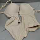 Women Shapewear Backless Body Bra Shaper Womens Plus Size Plunge Invishaper Low Back Thong Bodysuits Open Crotch Daily Use (Beige, M)
