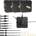 3 Pieces Clock Movements DIY Wall Clock Battery Operated Mechanism Clock Hands High Torque Long Shaft Repair Parts Replacement with Matching Parts and Pointers Total Shaft Length 22mm(No Battery)