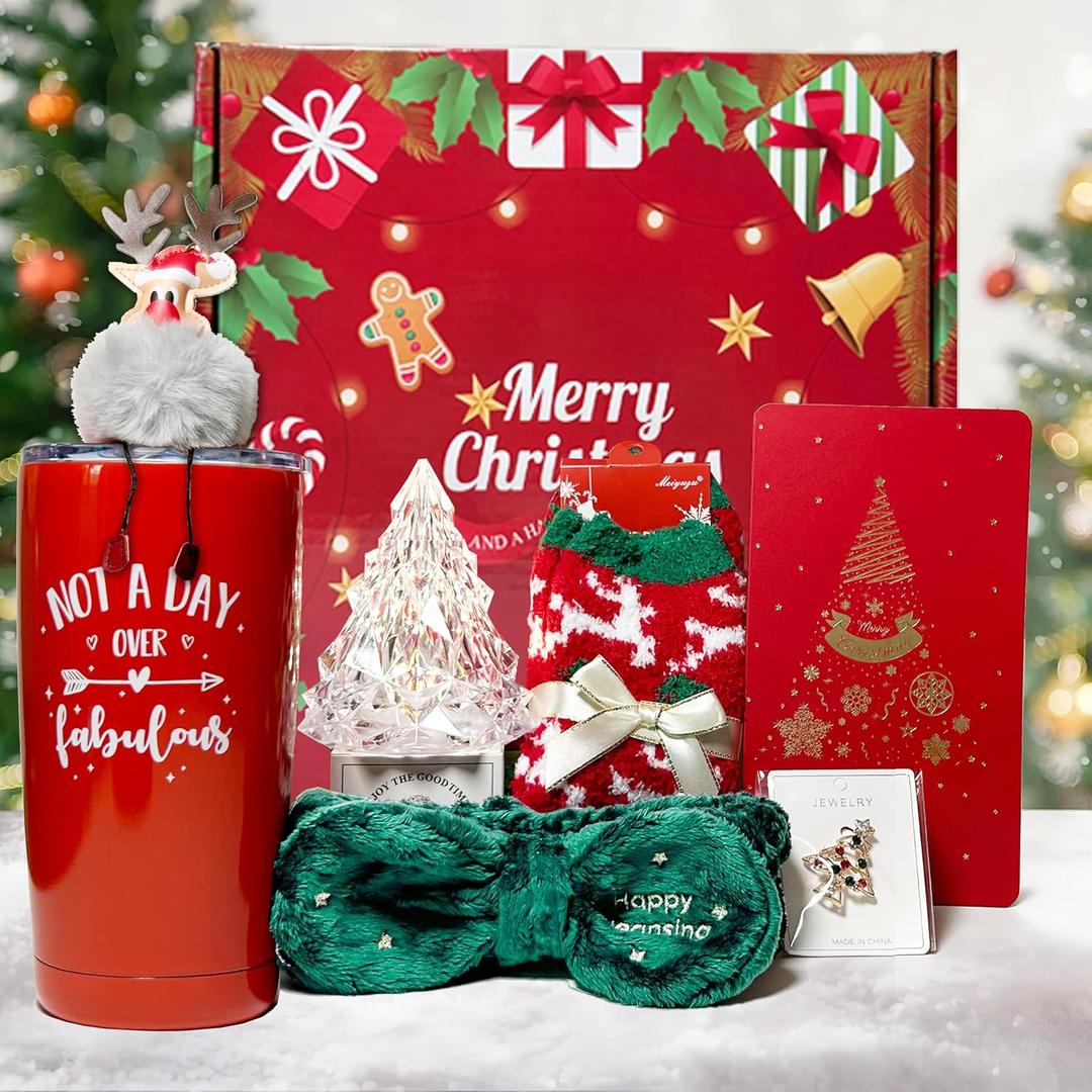 Christmas Gifts for Women Unique Christmas Gift Set Insulated Tumbler Gifts Set for Mom Wife Girlfriend Sister Friends Coworkers Teacher Holiday Gift Set