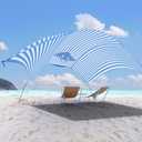 Beach Wind-Powered Shade Canopy, Portable Sun Shelter Tent, UPF 50+ UV Protection, Lightweight, Easy Set Up, 150 Sq. Ft. of Shade for up to 6 People, Regatta Manta Rays, 150 square feet