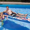 Poolmaster Big Daddy Oversized Pool Float Mattress for Adults, Extra Large Inflatable Pool Raft Lounger with Pillow, Cup Holder and Rope, Spacious Lake River Beach Float