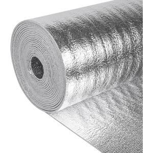 Reflective Insulation Roll 24in x 25Ft (3mm) Foam Core Radiant Barrier Double Reflective Aluminum Foil Wrap Insulation Sheet Thermal Shield for Winter RV Window Thermal Cold Insulation Summer Heat