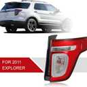 LED Tail Lights Assembly Compatible with 2011-2015 Ford Explorer XLT Taillight Red Clear W/LED DRL Rear Brake Lamp Signal with Bulbs and Harnesses Replace Right Passenger Side FO2801226