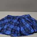 Avidlove Women Pleated Mini Skirt Sexy Lace Ruffle Solid Skirt Lingerie Short Skirts (Large, Blue Plaid)