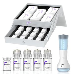 Micro Infusion Skincare System - 0.25mm Facial Stamp with Collagen Peptide & Hyaluronic Acid Serum At Home Glow- 3 Month Supply