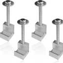4PCS Truck Tool Box Mounting Kit with Box Anchor, Truck Bed Accessories & Tool Box Accessories - Heavy-Duty Hardware for Securely Mounting Tool Boxes on Pickup Truck Beds(Silver)