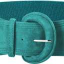 GRACE KARIN Women Elastic Belt Stretchy Wide Waist Vintage Cinch Buckle Belts for Women Girl Teal M