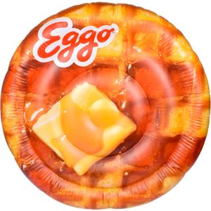 Giant Eggo Waffle 5 Feet Large Round Inflatable Pool Float, Raft, Beach & Lake, Tanning Lounger, Durable Vinyl