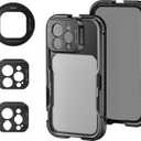 NEEWER 16 Pro Max Cage, Quick Release Video Rig Phone Stabilizer Compatible with iPhone 16 Pro Max with 67mm Filter Adapter, 17mm Lens Backplate, T Mount Lens Adapter Compatible with Moment, PA074