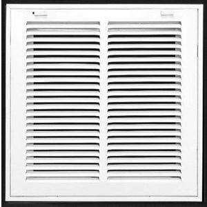 12" X 12" Return Air Filter Grille - Filter Included - Easy Plastic Tabs for Removable Face/Door - HVAC VENT DUCT COVER - White [Outer Dimensions: 14 5/8"w X 14 5/8"h]