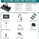 Black Kitchen Sink with Faucet, Top Mount/Drop-In 3 Hole Single Bowl Stainless Steel Sink with Cup Washer, Soap Dispenser, Drainage kit for Bar, Kitchen, Balcony (19.7 * 17.7in)