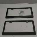 DCRCFIBER Real Carbon Fiber License Plate Frame, 100% Pure Carbon Fiber Frame, Black License Plate Holder Cover with Screw Caps, Anti-Vibration Pads, (Twill 2 Hole)