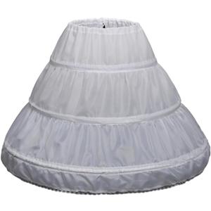RULTA Girls' 3 Hoops Petticoat A-line Full Slip Flower Crinoline Underskirt. (White)