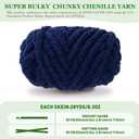 Bulky Chunky Yarn for Hand Knitting Blanket #10 Jumbo Knitting Yarn, 1 Inch Thick Chenille Jumbo Yarn, No Knots Soft Machine Washable, Super Bulky Yarn 4 Pack for Crochet, Arm Knitting & Crafts