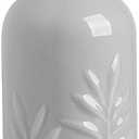Sweejar Ceramic Olive Oil Dispenser Bottle, 20 Oz Relief Opaque Oil Cruet Protects Oil To Reduce Oxidation, Suitable for Storage Oil, Vinegar, Soy Sauce, Coffee Syrup, Liquids, Set of 1 (Gray)
