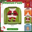 200 Pcs Christmas Ugly Sweater Paper Plates and Toothpick Flags Set Disposable Gingerbread Santa Plates Ugly Sweater Party Decorations Xmas Holiday Supplies for Pizza Dessert Cookies Salad