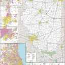 MapSherpa: Illinois State Wall Map - Extra Large - 40 x 60 inch Poster - Front Lamination