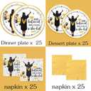 Graduation Plates and Napkins, She Believed She Could So She Did Graduation Decorations Black Gold Grad Dinnerware Set for 2026 College High School Congrats Grad Party Decorations, Serve 25
