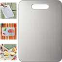 100% Pure Titanium Cutting Board - Food-Grade Titanium Cutting Boards for Kitchen Dishwasher Safe, Double-Sided Easy to Clean Charcuterie Chopping Board Mat for Home and Outdoor Camping (XL)